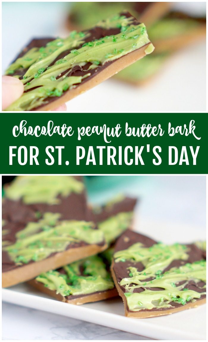 Chocolate Peanut Butter Bark for St. Patrick's Day! A FUN Green Recipe for the Holiday! Made with Coconut Oil and Honey for a "healthier option"