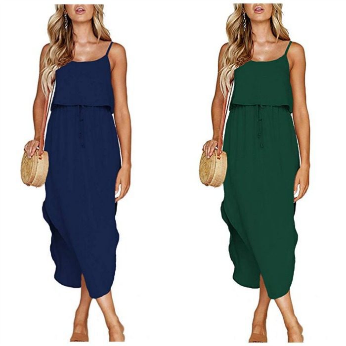 Women's Spaghetti Strap Midi Sundress Amazon