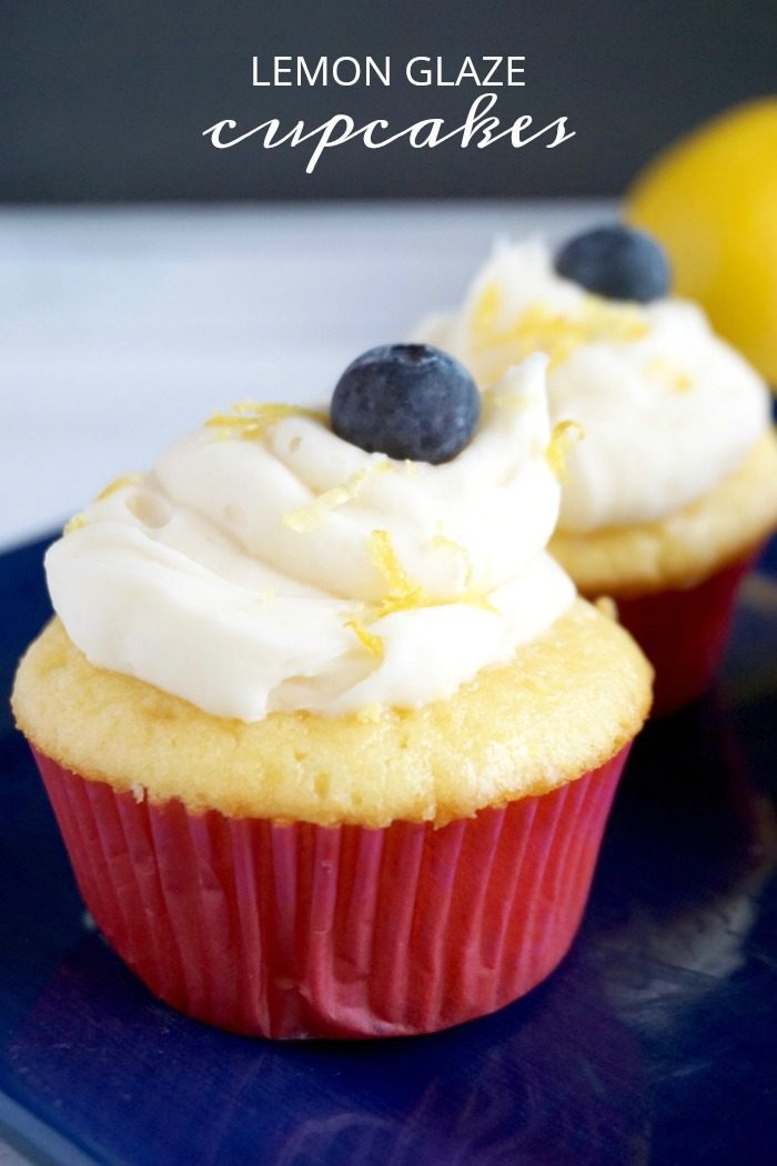 Lemon Glaze Cupcakes! Easy Cupcakes from a Box Cake Mix and Instant Pudding! Homemade Glaze and Frosting!