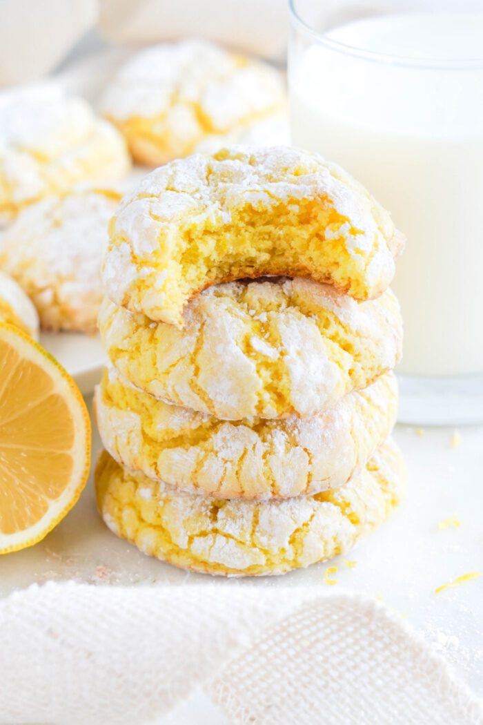 Easy Easter Dessert Recipes stack of Lemon Cookies