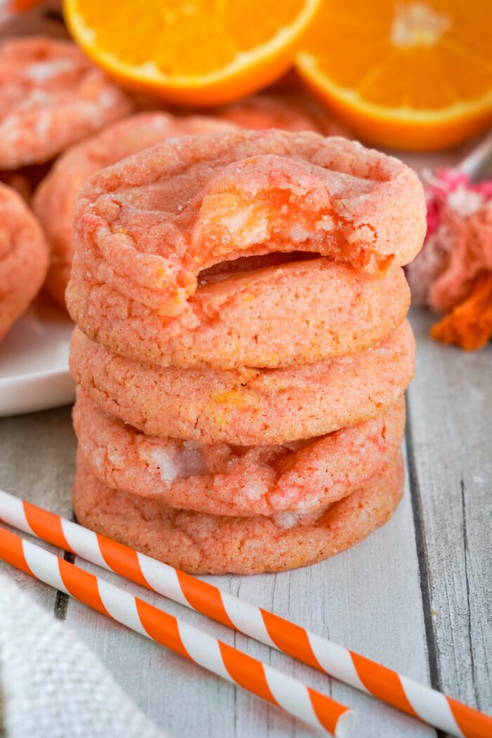 Easy Easter Dessert Recipes stack of Orange Sugar Cookies