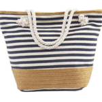 Large Size Straw Striped Canvas Beach Bag