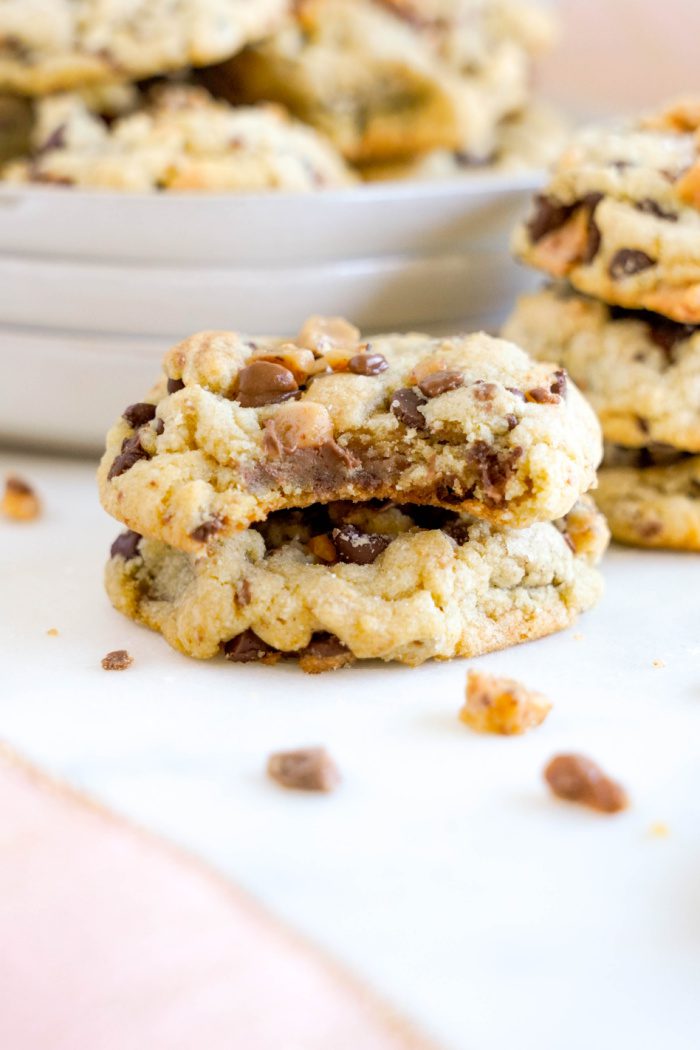 Easy Easter Dessert Recipes stack of 2 Toffee cookies
