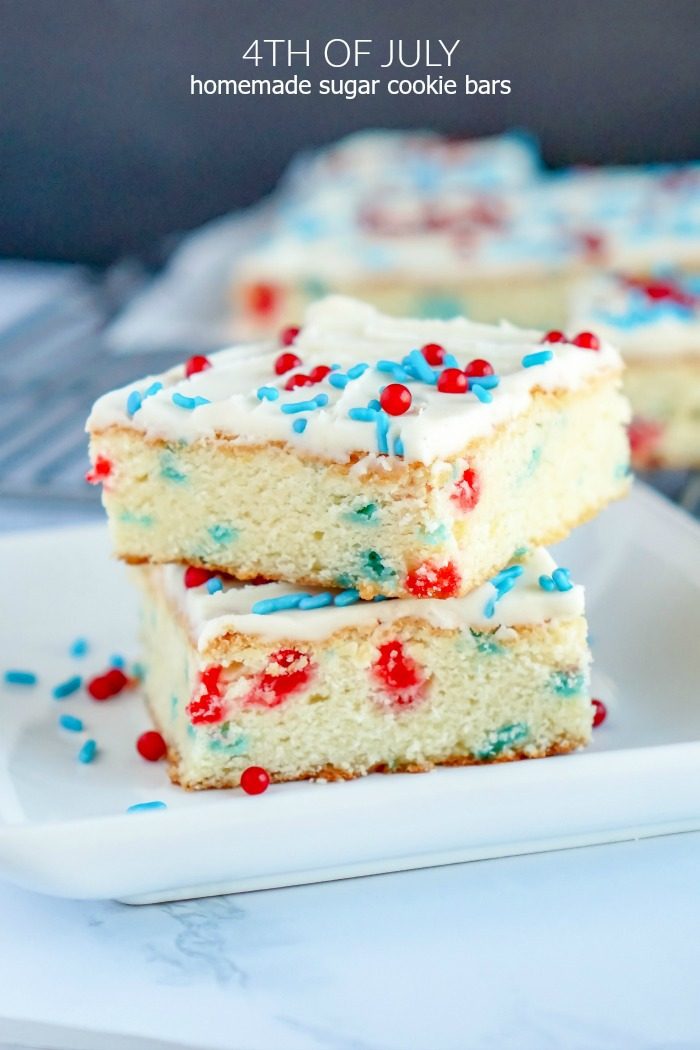 4th of July Homemade Sugar Cookie Bars
