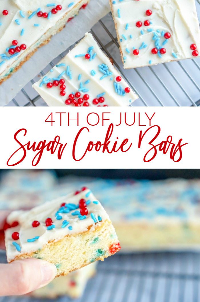 4th of July Sugar Cookie Bars, Hand Holding Cookie Bars