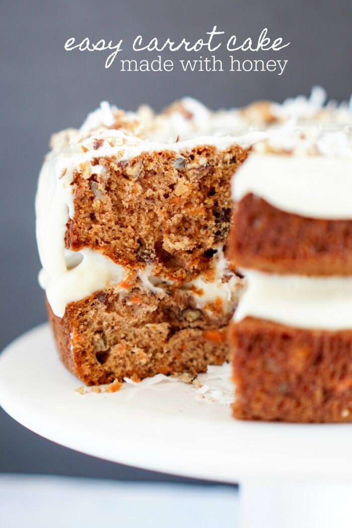 Easy carrot cake made with honey. This is the best simple recipe.