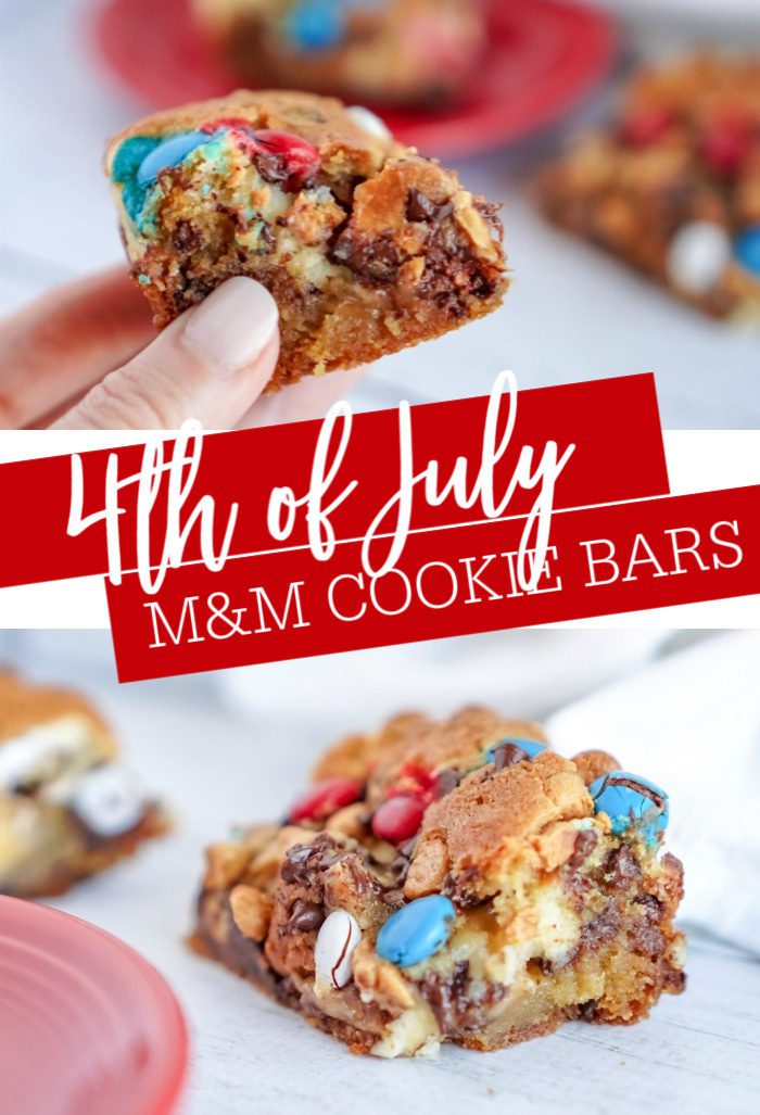 4th of July M&M Cookie Bars