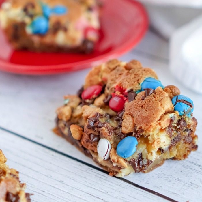 Chocolate Chip Cheesecake Cookie Bars Recipe for the 4th of July