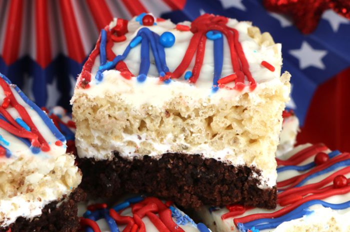 Patriotic Brownie Rice Krispie Treats