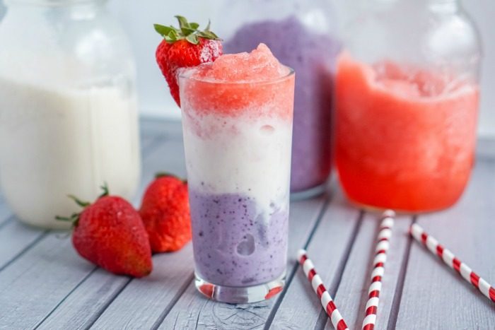 Patriotic Red, White, and Blue Smoothies
