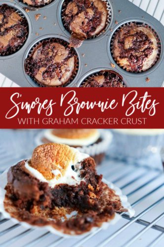 S'mores Brownie Bites with Graham Cracker Crust