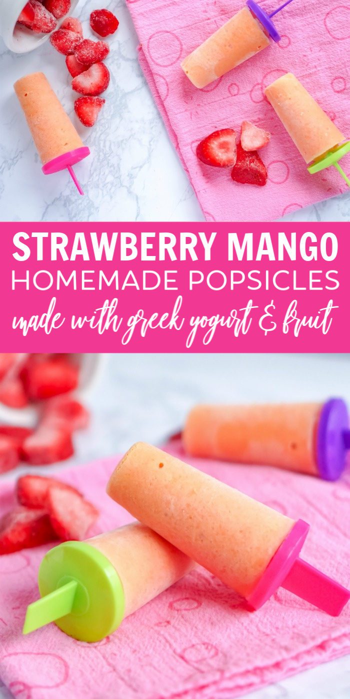 Greek Yogurt Strawberry Mango Popsicles