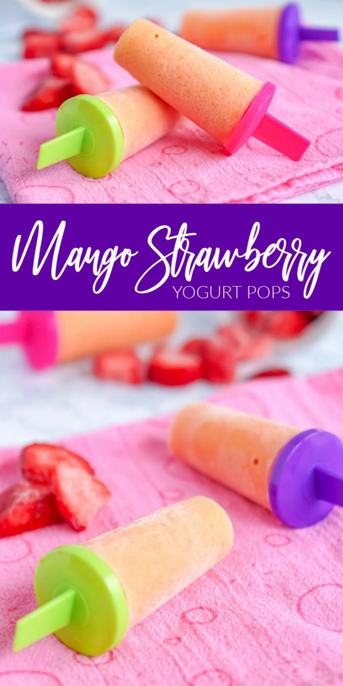 Mango Strawberry Yogurt Pops