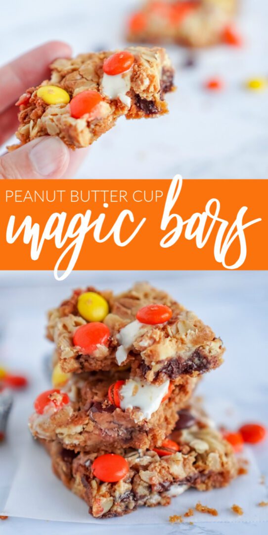 Peanut Butter Cup Magic Bars with Reese's Cups