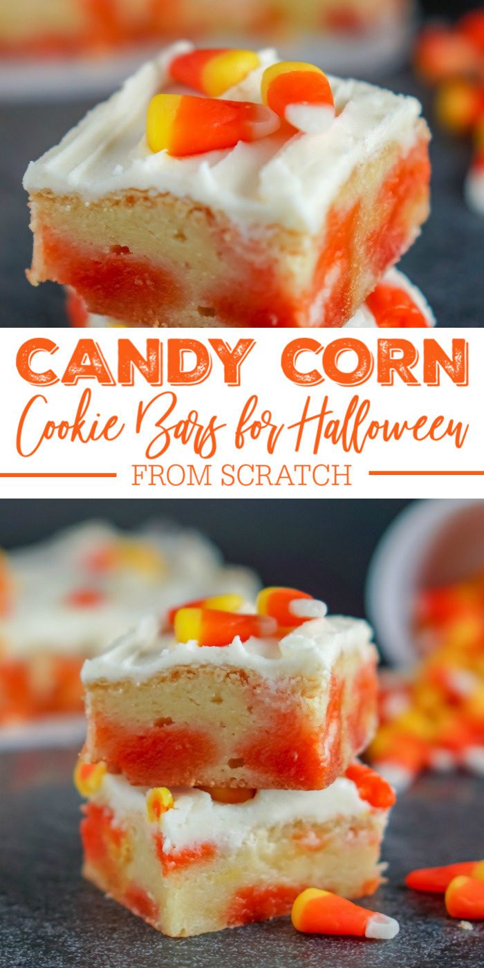 Candy Corn Cookie Bars for Halloween From Scratch