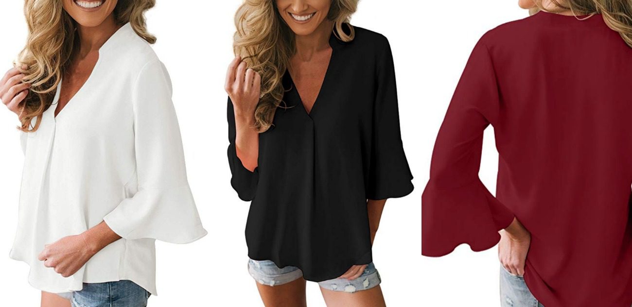 Fall Color Bell Sleeve Top