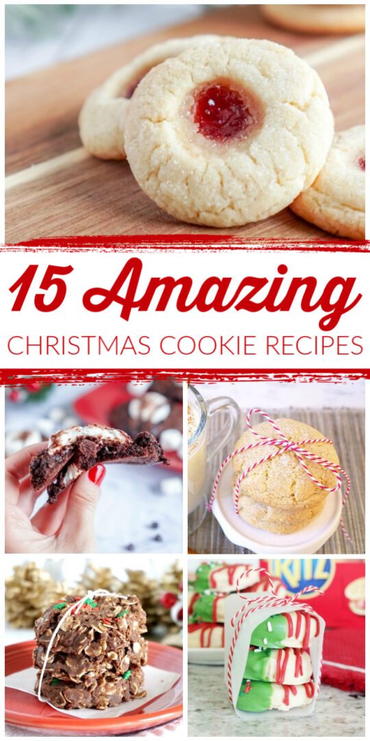 15 Amazing Christmas Cookie Recipes! Easy Christmas Cookies for Christmas Parties or Cookie Exchanges! Perfect for making for friends and neighbors to give away at Christmas! #lemonpeony #cookies #christmascookies #cookies #holiday #red #santa #desserts #holidaydesserts