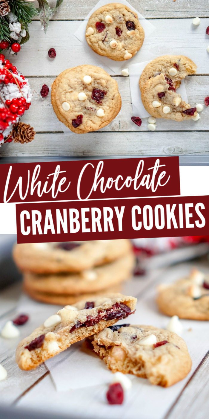 Cranberry White Chocolate Chip Cookies with Cinnamon.