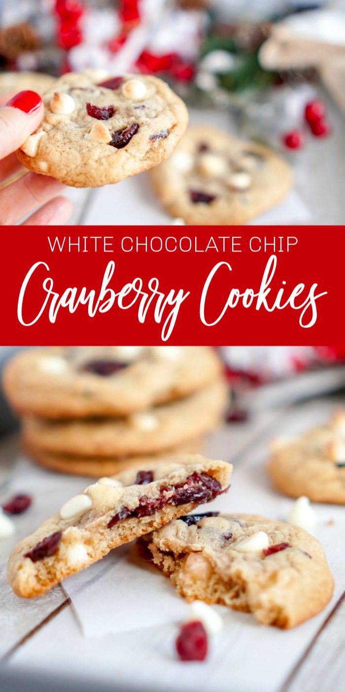 Cranberry White Chocolate Chip Cookies.