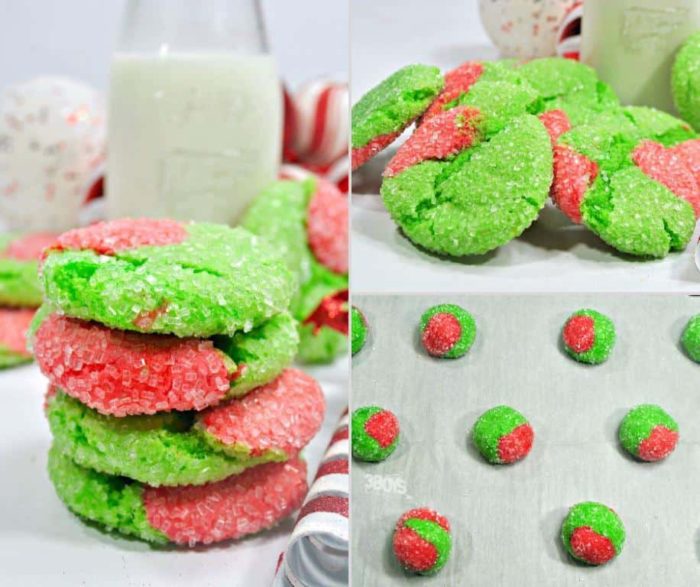 A stack of green and red candy cane cookies from amazing Christmas cookie recipes.