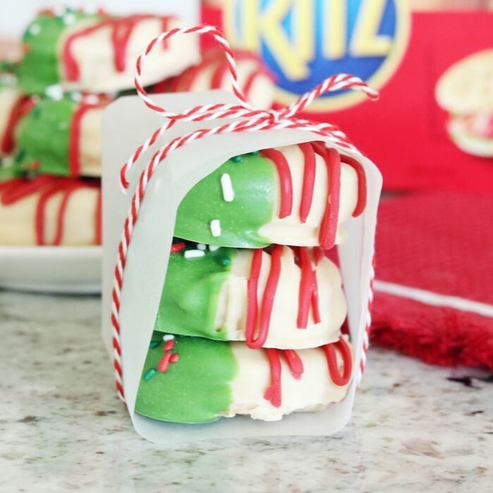 Amazing Christmas cookie recipes in a bag with green and red icing.
