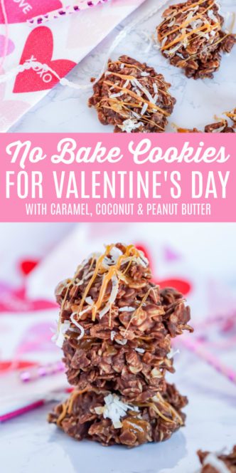 Peanut Butter No Bake Cookies for Valentine's Day.