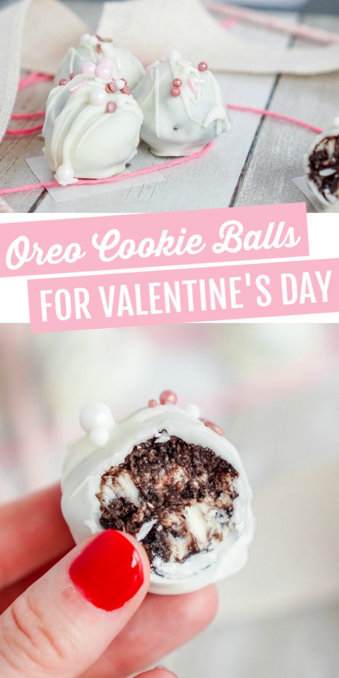 No Bake Oreo Cheesecake Balls for Valentine's Day.