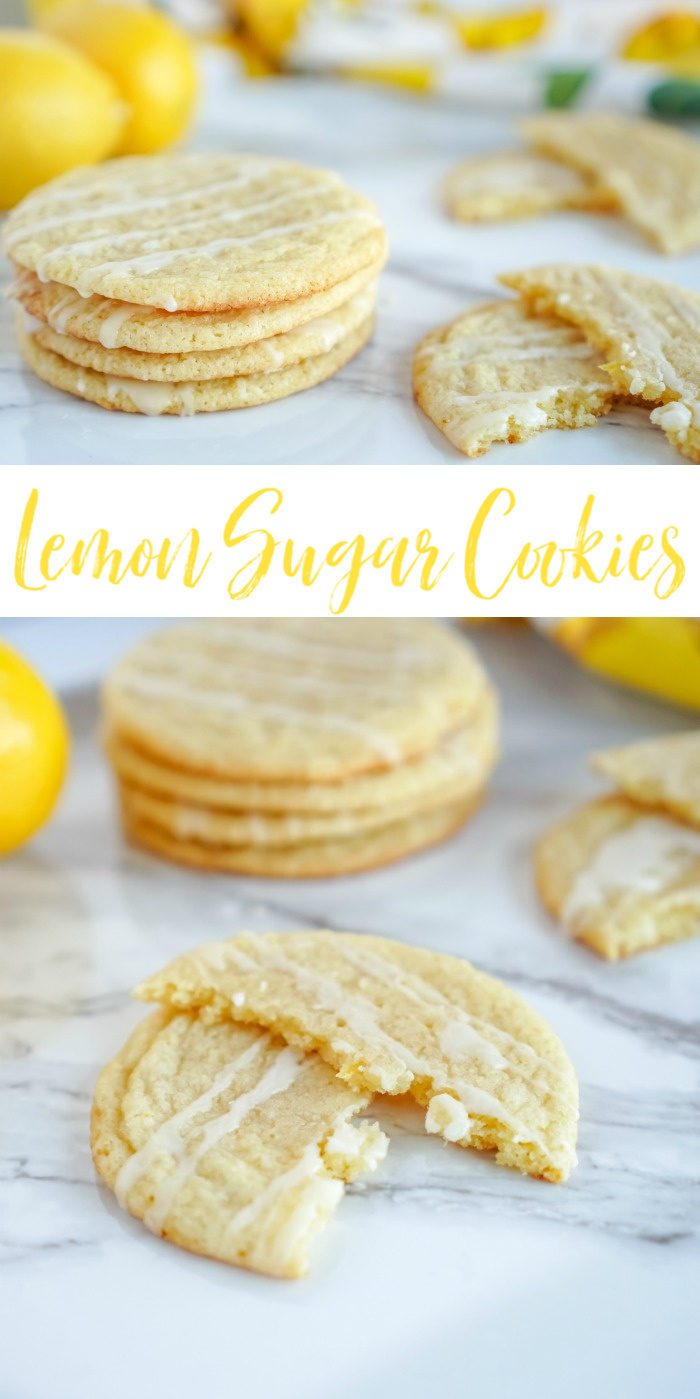 Lemon Sugar Cookies Recipe with a bite taken out of them.