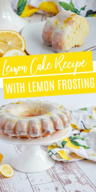 Lemon Cake Recipe with lemon frosting.