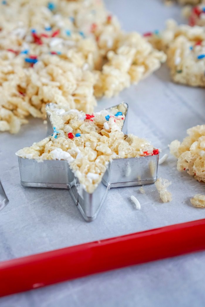4th of July Star Rice Krispies Treats Recipe In Cookie Cutter