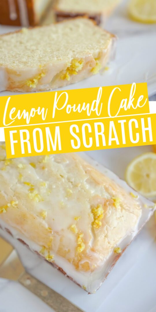 Lemon Pound Cake Recipe from Loaf Pan with Lemon Zest