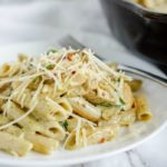 Creamy Chicken Pesto Pasta Recipe on Plate