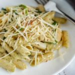 Creamy Chicken Pesto Pasta Recipe on Plate Easy