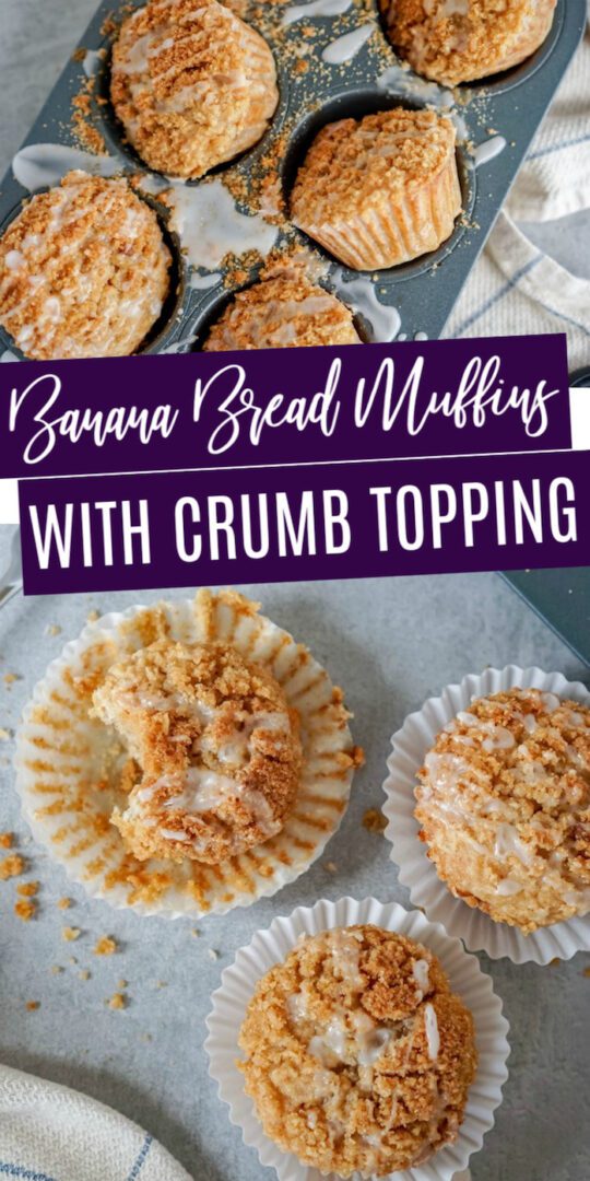 Easy Banana Bread Muffins with Crumb Topping