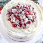 Simple Red Velvet Cake with Sugared Cranberries