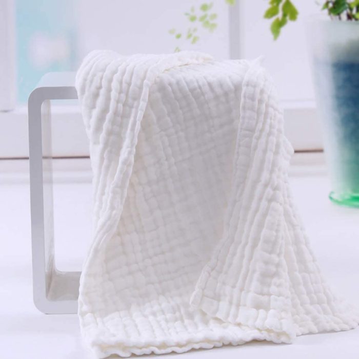 White muslin cloth on a white background.
