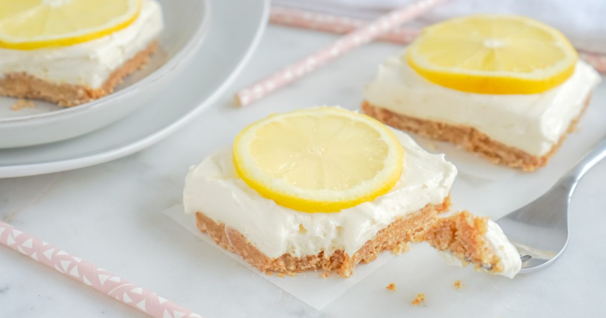 No Bake Lemon Cheesecake Bars without Gelatin! - LemonPeony