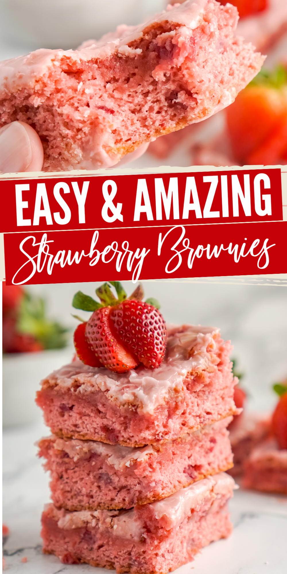 Easy Homemade Strawberry Brownies
