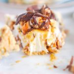 Favorite Snickers No Bake Cheesecake