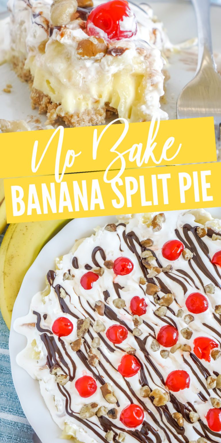 Easy No Bake Banana Split Pie - Lemon Peony