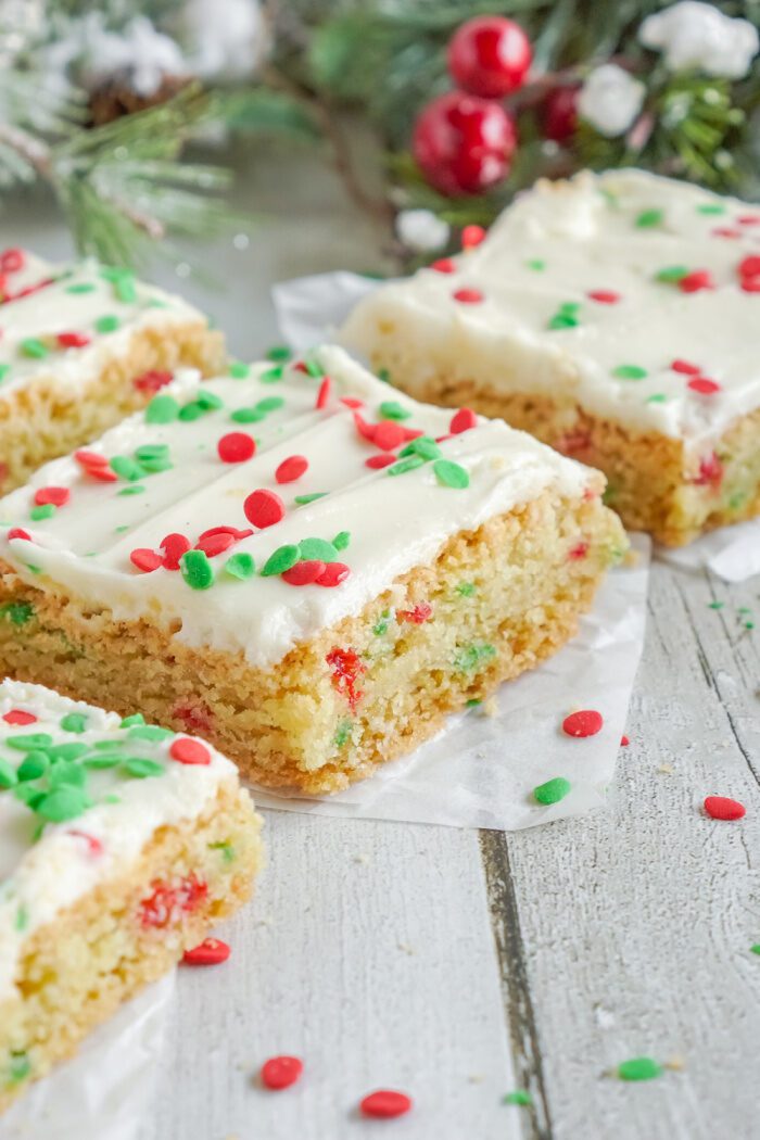 Sliced sugar cookie bars