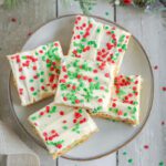 Christmas Sugar Cookie Bars with Homemade Icing