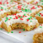 Easy Christmas Sugar Cookie Bars with Homemade Icing