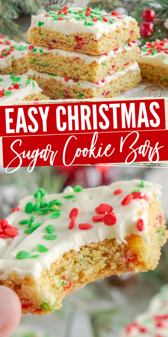 Christmas Sugar Cookie Bars Recipe - Lemon Peony