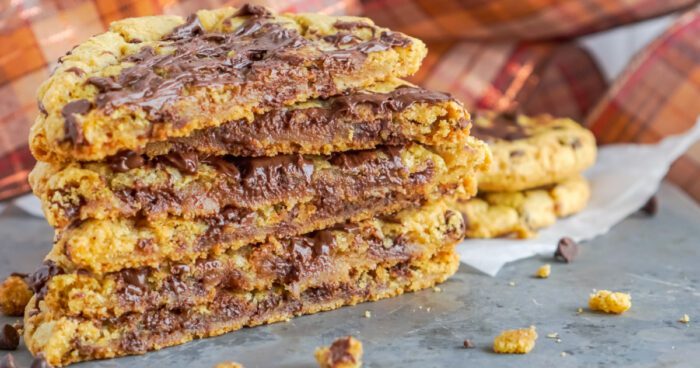 Stack of cookies sliced