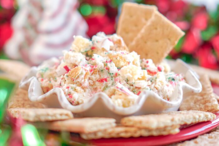 Bowl of Christmas Cake dip