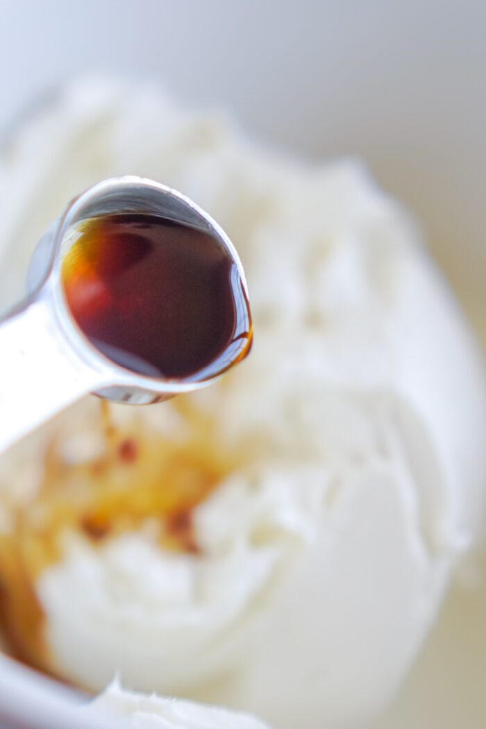 Vanilla being poured into bowl