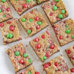 Baked Christmas bars cut into squares