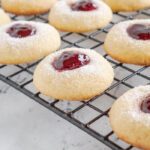 Baked cookies on cooling rack