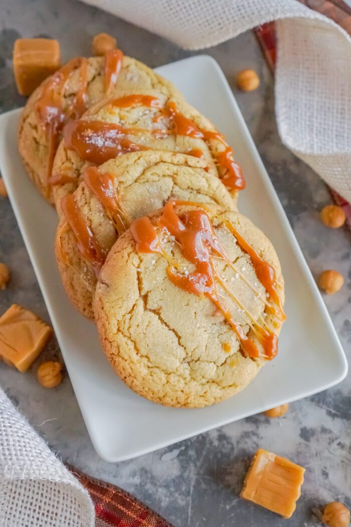 Salted Caramel Cookies On a Plate